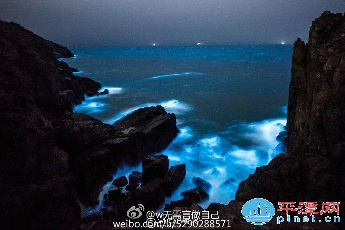 平潭流水海边出现“荧光海” 或由夜光藻引起